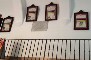 World Champ cycling tops on display in a monastery!!