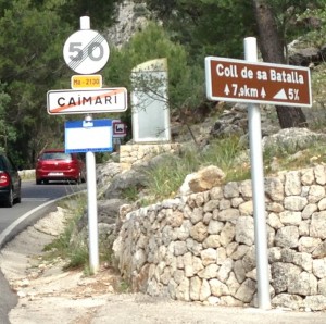 Leaving Caimari to climb Coll de sa Batalla
